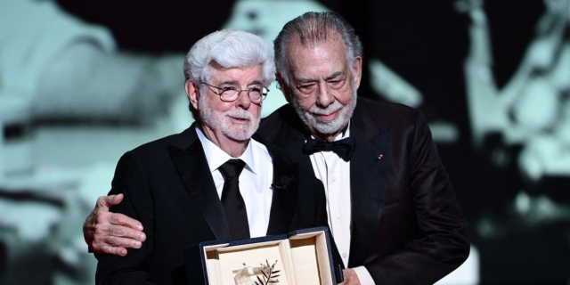 O Τζορτζ Λούκας και ο Φράνσις Φορντ Κόπολα στο 77ο Φεστιβάλ των Καννών