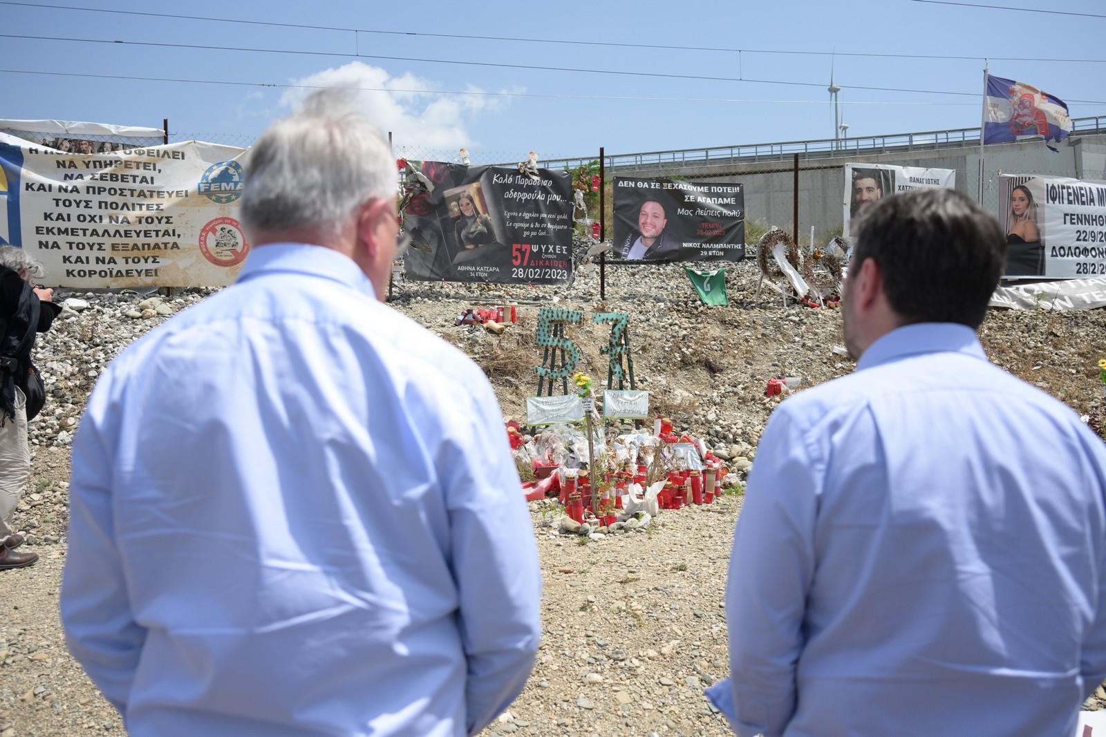 Ο Νίκος Ανδρουλάκης στα Τέμπη