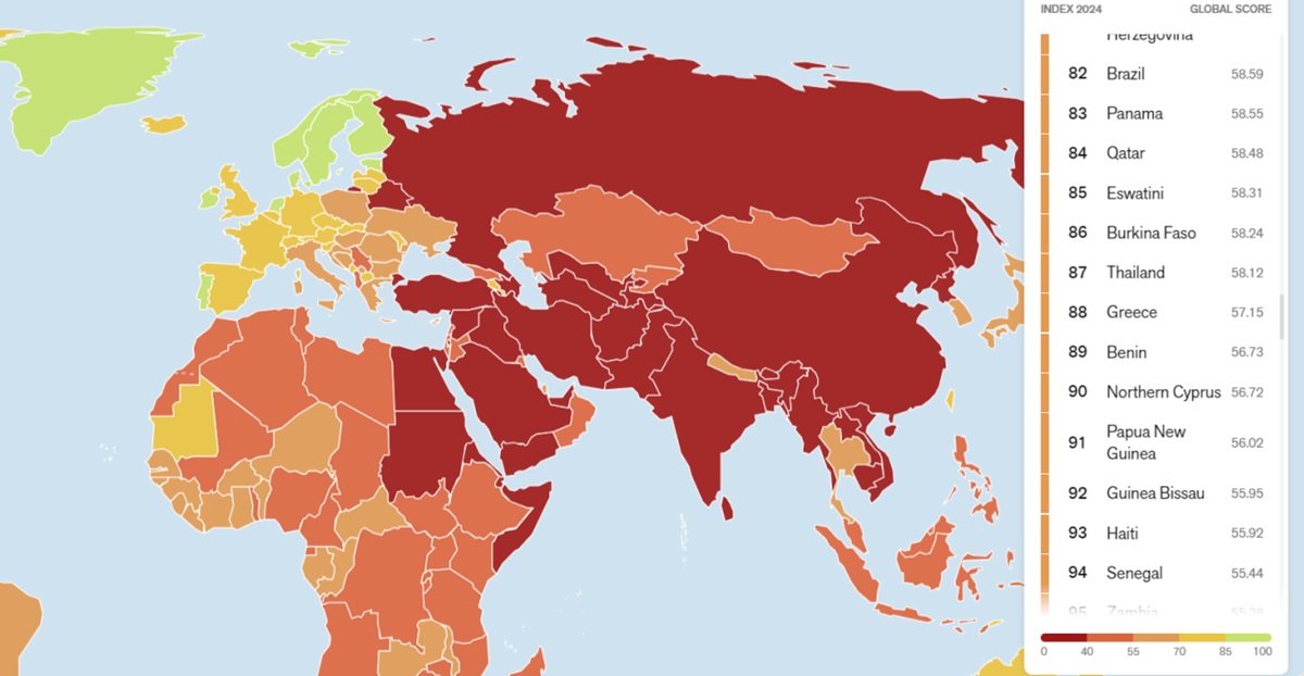 H Ελλάδα στην 88η θέση του Παγκόσμιου Δείκτη Ελευθερίας του Τύπου των Δημοσιογράφων Χωρίς Σύνορα (RSF)