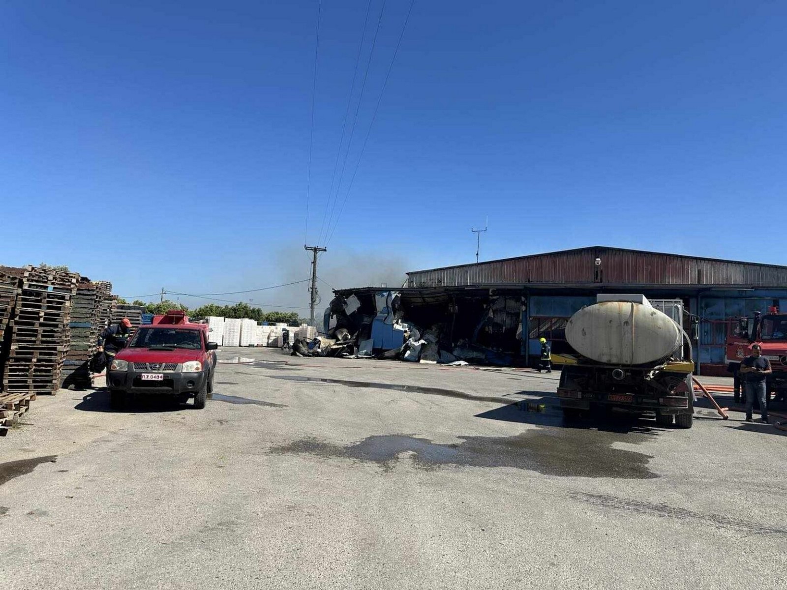 Φωτιά σε συσκευαστήριο εσπεριδοειδών στη Σκάλα Λακωνίας