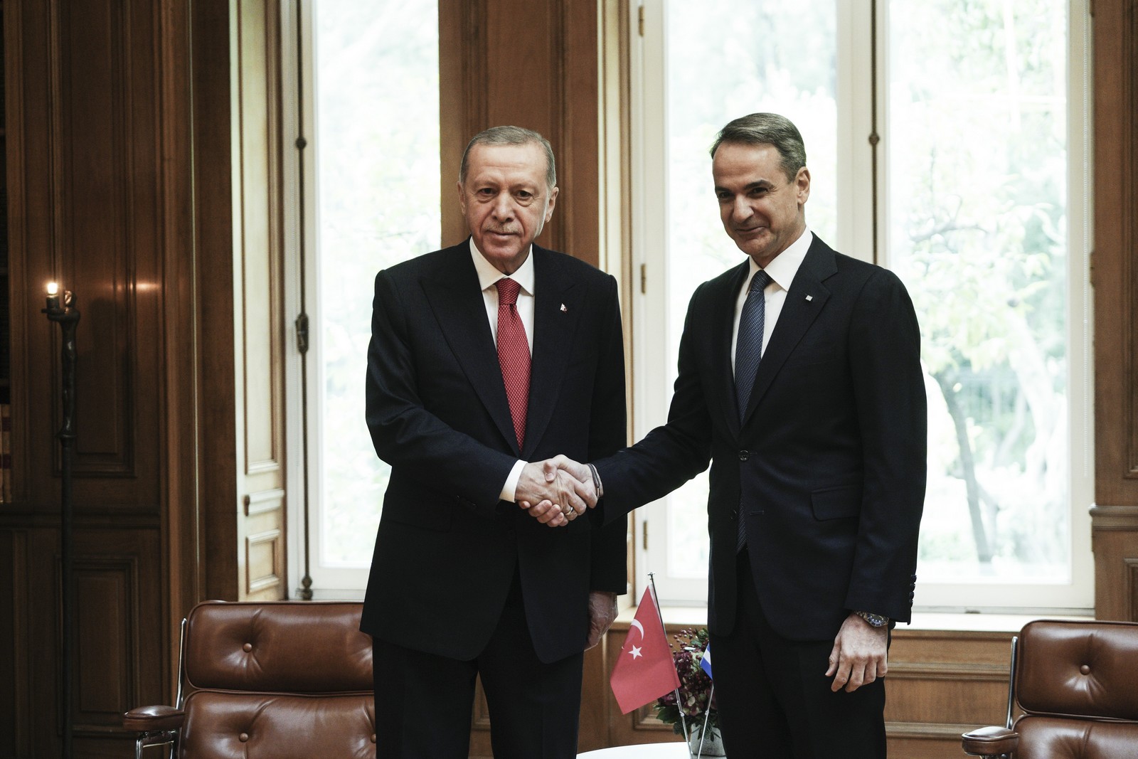 Ο Κυριάκος Μητσοτάκης με τον Ρετζέπ Ταγίπ Ερντογάν (φωτογραφία αρχείου)