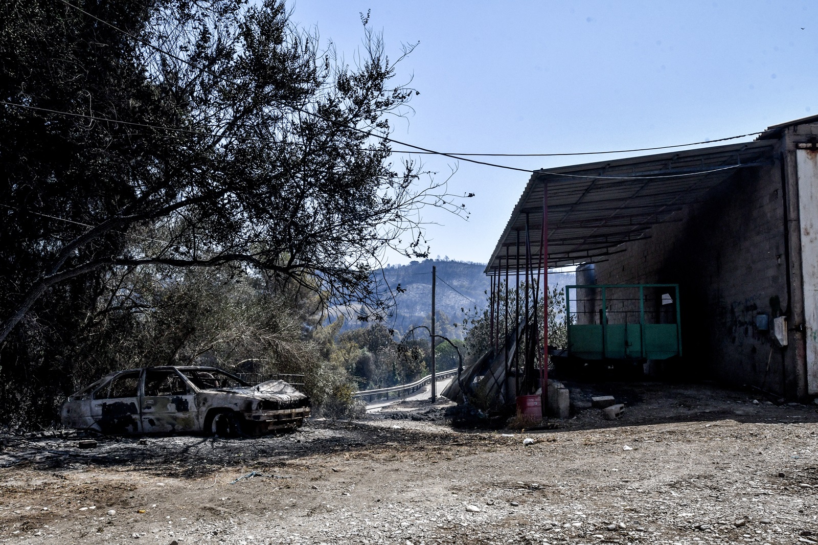 Καταστροφές από την πυρκαγιά στο χωριό Κάλφας Αχαΐας 