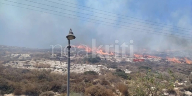 Ηράκλειο: Φωτιά στην περιοχή Καρτερός