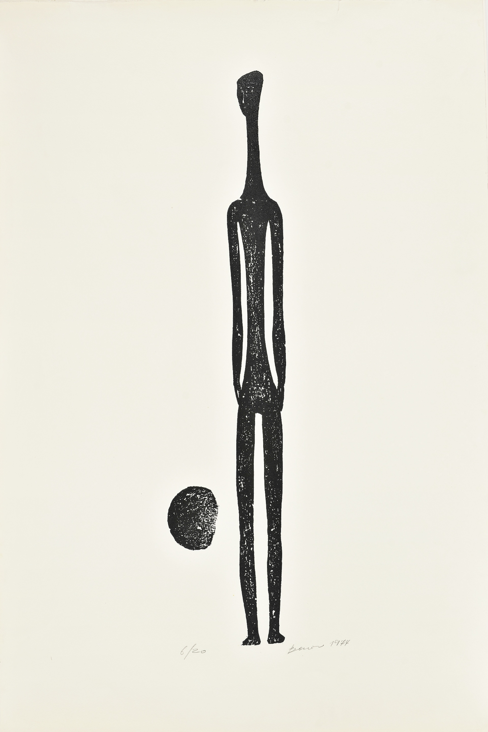 Βάσω Κατράκη (1914-1988) Η μοναξιά της Αντιγόνης, 1977 Πετρογραφία σε χαρτί, 106 × 76 εκ. © Εθνική Πινακοθήκη-Μουσείο Αλεξάνδρου Σούτσου