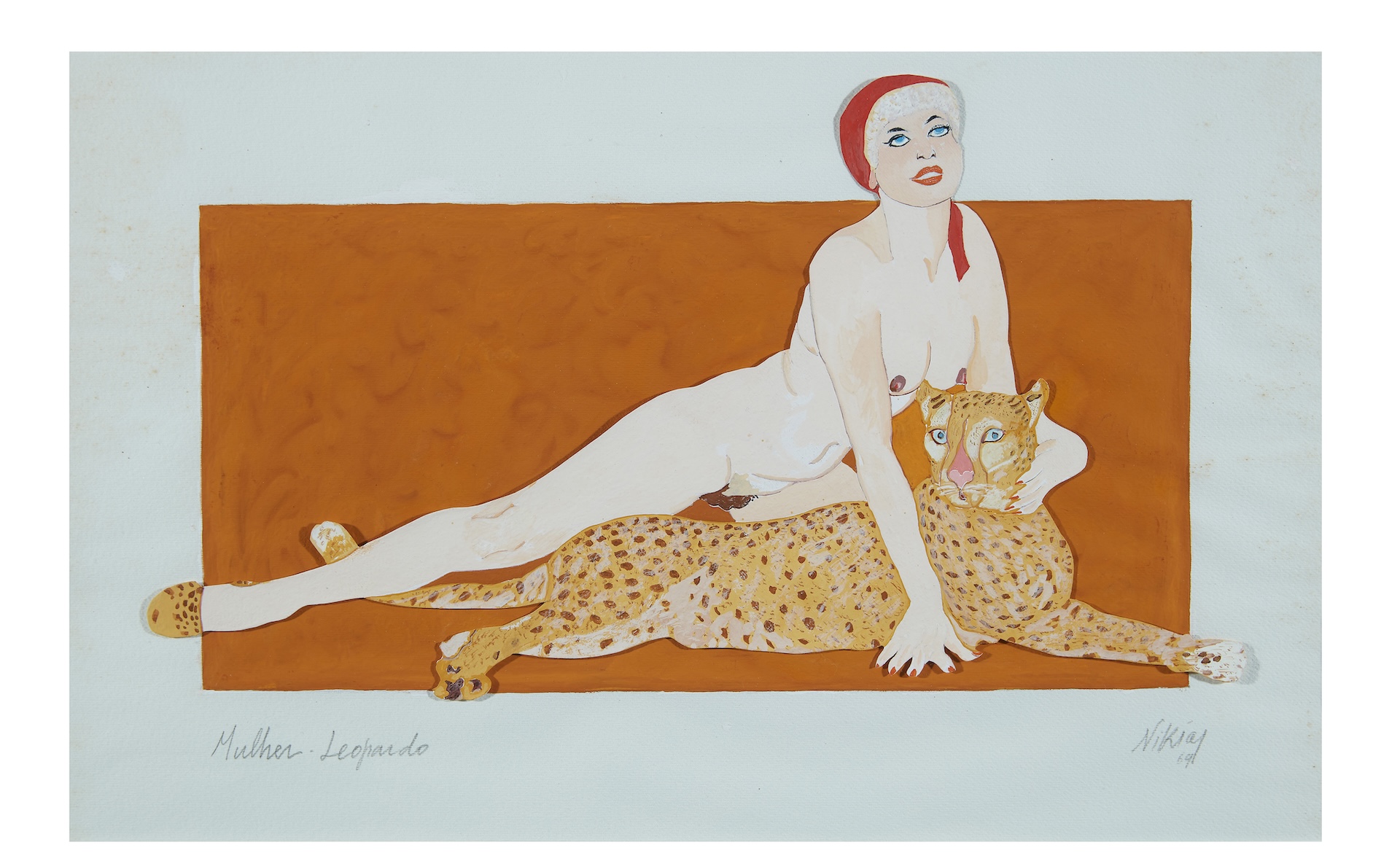 Νικίας Σκαπινάκης Muhler Leopardo, 1969 [Η γυναίκα-λεοπάρδαλη] Gouache σε χαρτί, 30 x 21 cm Nikias Skapinakis Collection © Nikias Skapinakis