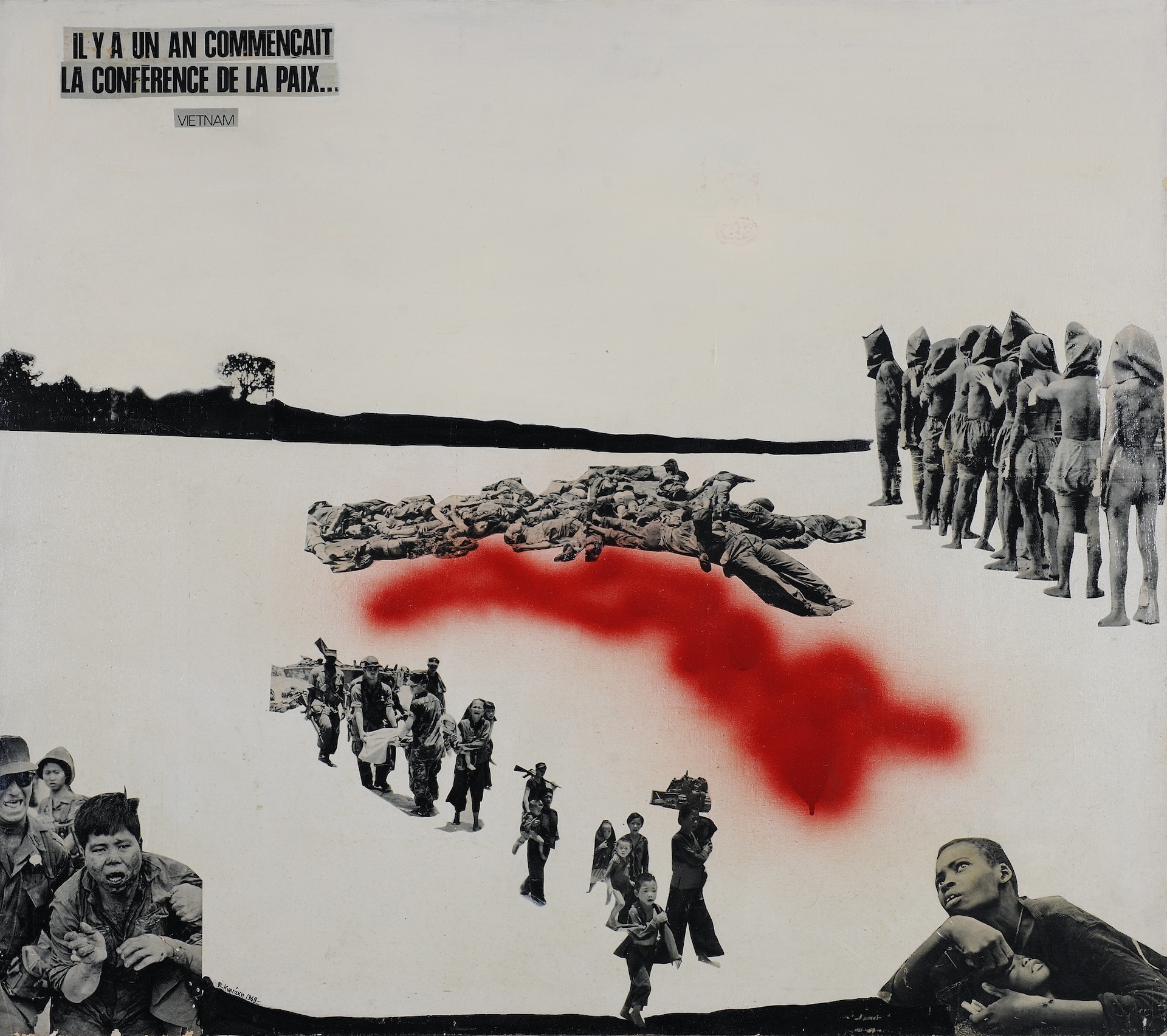 Βάσω Κυριάκη, Βιετνάμ, 1968, κολάζ και ακρυλικά