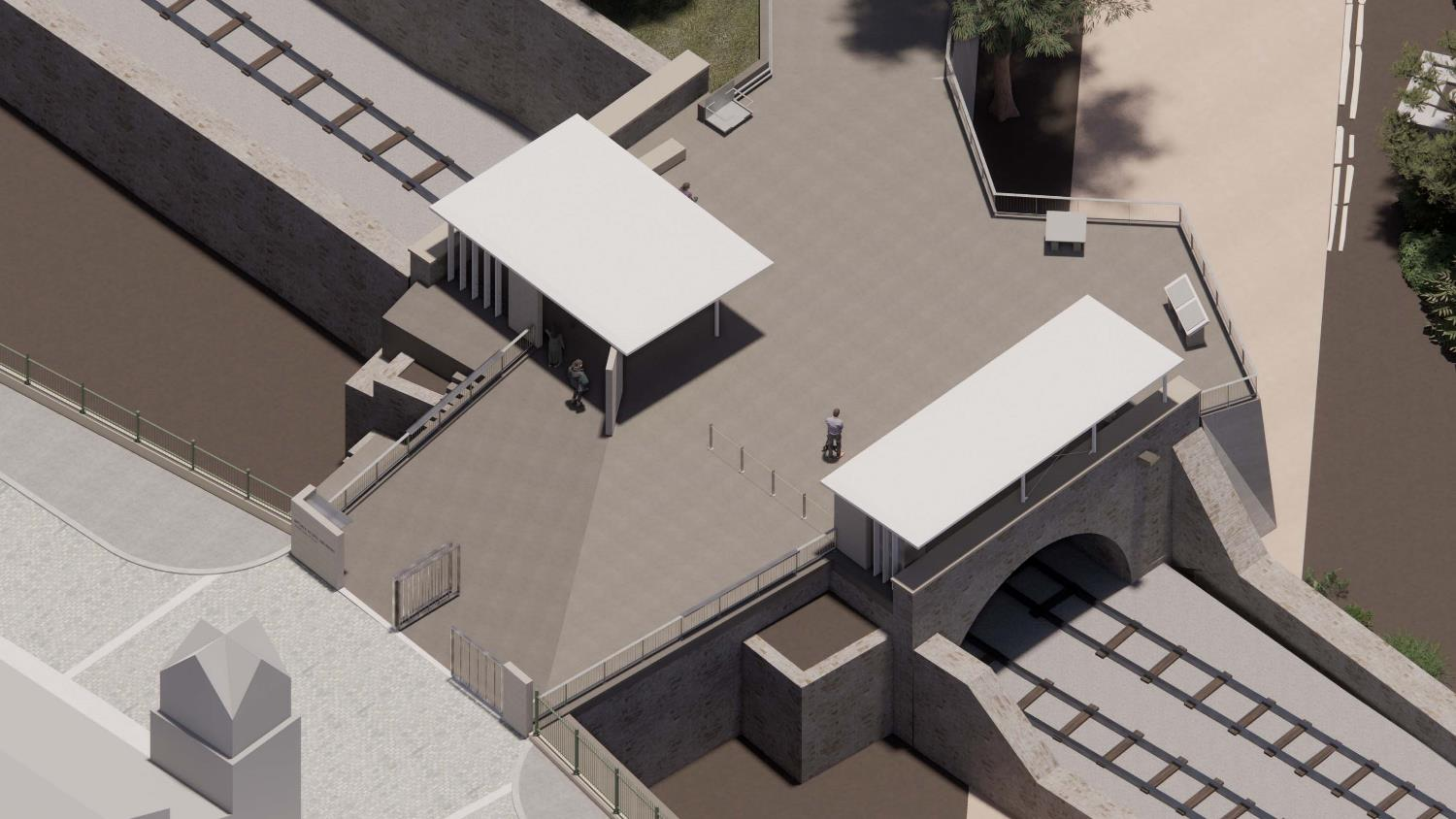 Φωτορεαλιστική απεικόνιση νέας διαμόρφωσης εισόδου επί της οδού Αδριανού