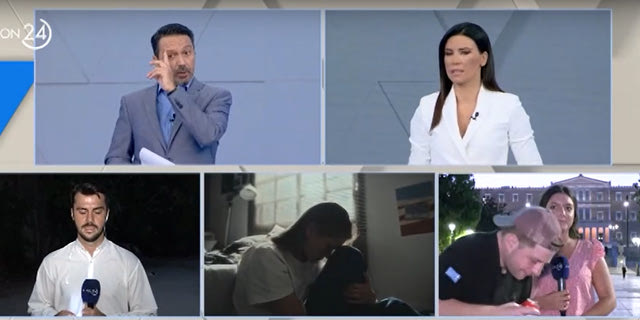 Μεθυσμένος άνδρας δίπλα σε ρεπόρτερ στο Σύνταγμα