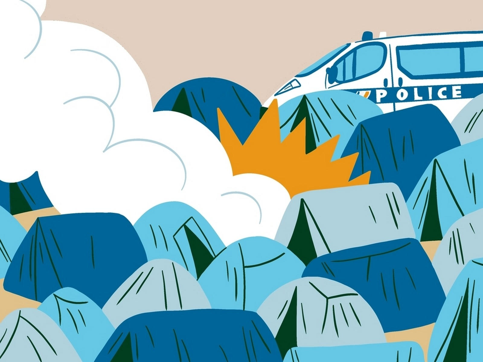 "Οι συνθήκες διαβίωσης στη ζούγκλα είναι τρομερές. Μέσα σε έξι μήνες, έχω μετακινηθεί επτά φορές επειδή η αστυνομία έρχεται και μας παίρνει τις σκηνές. Μια μέρα, με ξύπνησε η αστυνομία που μας φώναζε. Μας είπαν να φύγουμε και πέταξαν τα πράγματά μας στα σκουπίδια. Έμεινα εκεί, δεν μπορούσα να κουνηθώ... Με ψέκασαν με δακρυγόνα"