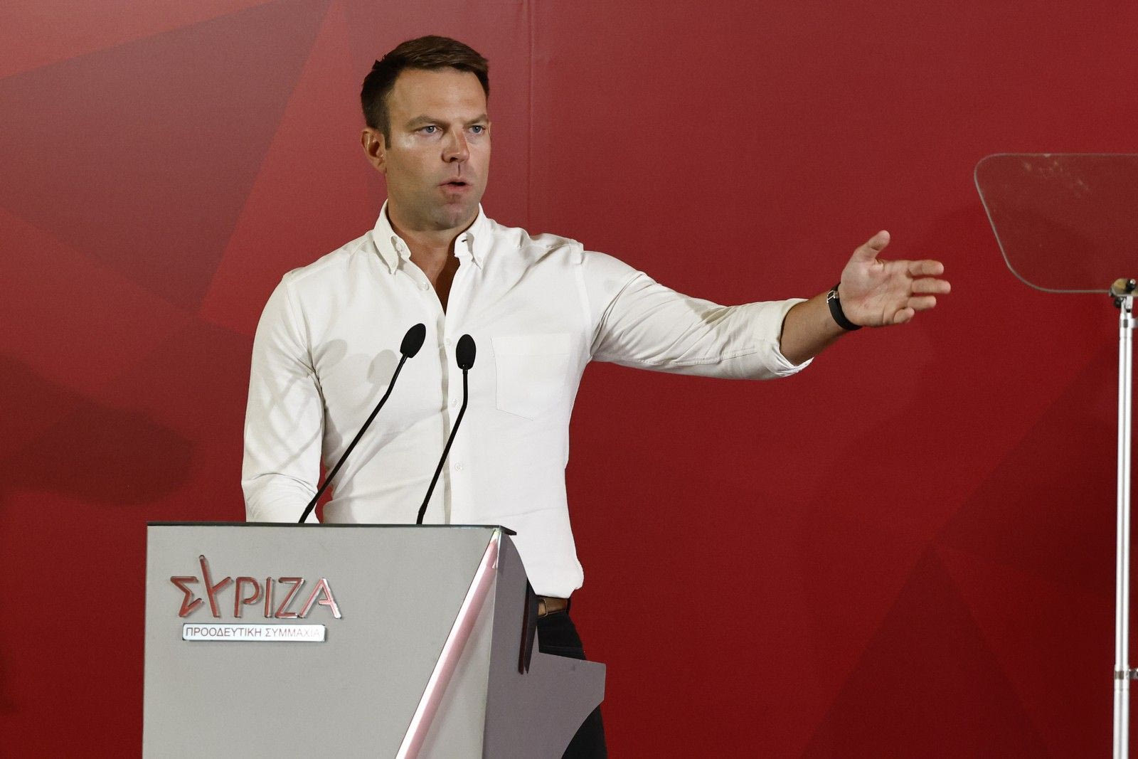 Ο Στέφανος Κασσελάκης στη συνεδρίαση της Κεντρικής Επιτροπής του ΣΥΡΙΖΑ-ΠΣ