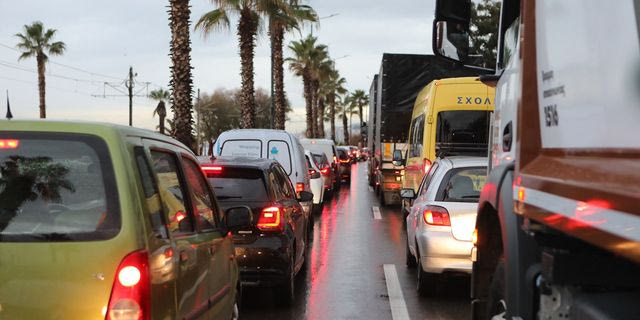 Μποτιλιάρισμα λόγω βροχόπτωσης (Φωτογραφία αρχείου)