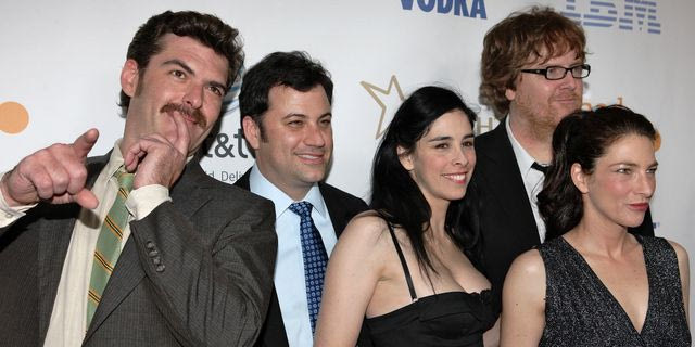 Ο Jay Johnston, ο Jimmy Kimmel, η Sarah Silverman και η Laura Silverman στην 19η ετήσια απονομή των βραβείων GLAAD Media Awards