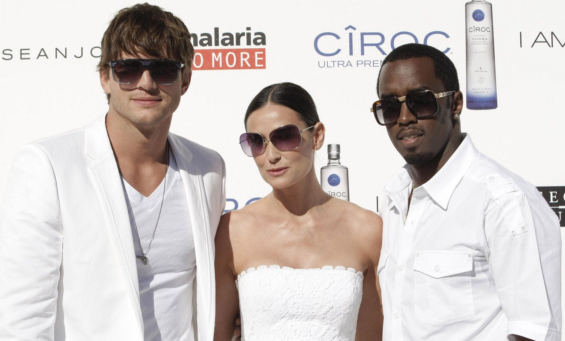 Ashton Kutcher, Demi Moore και P. Diddy το 2009