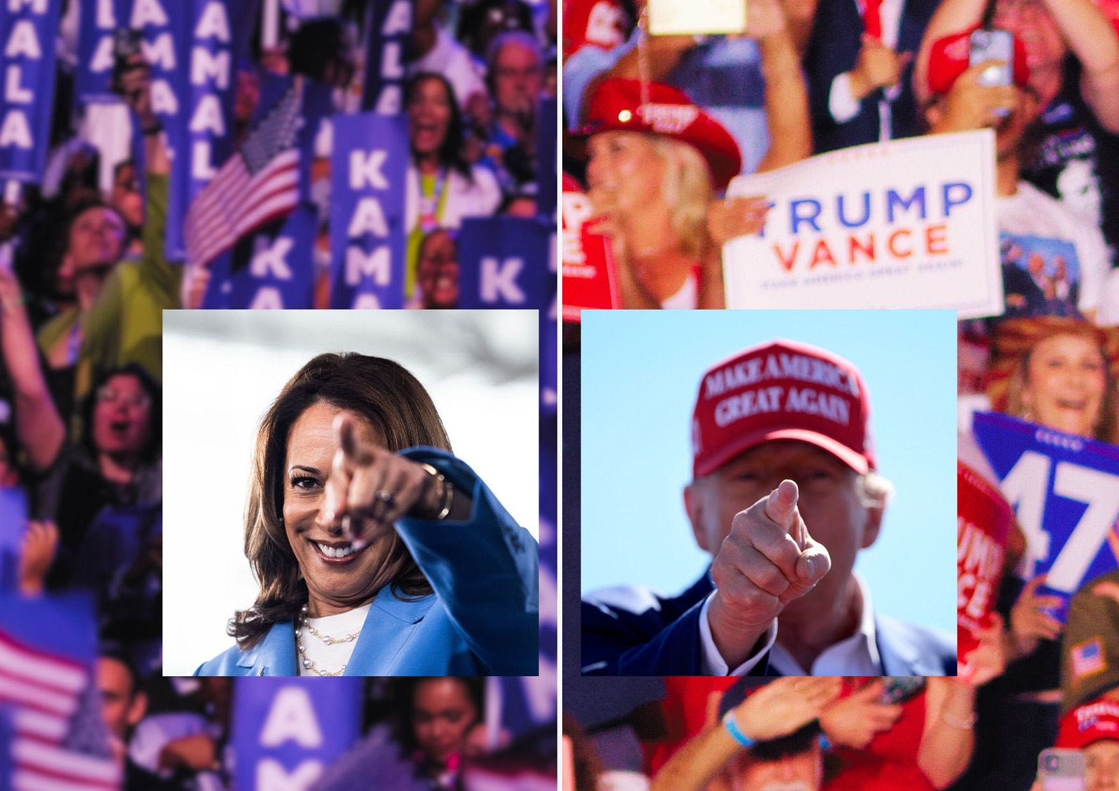 Κάμαλα Χάρις και Ντόναλντ Τραμπ