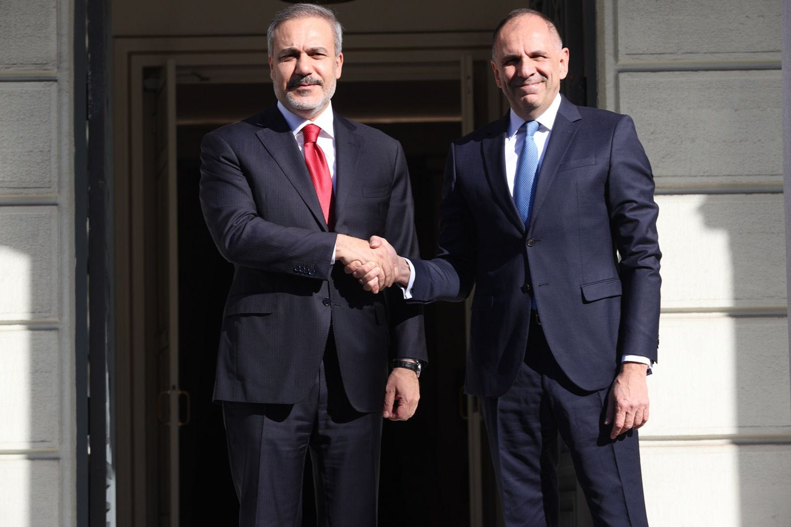 Συνάντηση του υπουργού Εξωτερικών, Γιώργου Γεραπετρίτη, με τον υπουργό Εξωτερικών της Τουρκικής Δημοκρατίας, Hakan Fidan, στην Αθήνα, Παρασκευή 8 Νοεμβρίου 2024. 