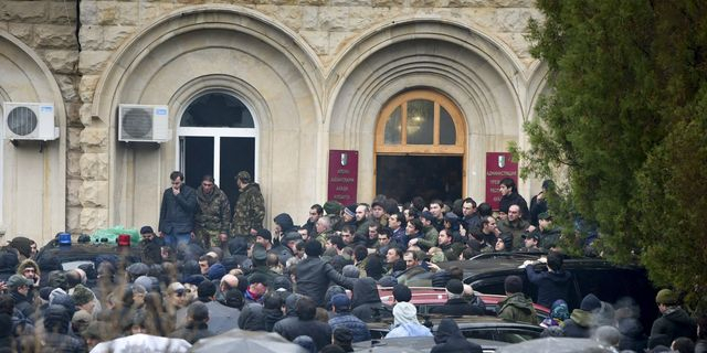 Τα γραφεία του προέδρου της Αμπχαζίας Ραούλ Χαντζίμπα στην πόλη Σουχούμι, στην αποσχισθείσα από τη Γεωργία επαρχία της Αμπχαζίας