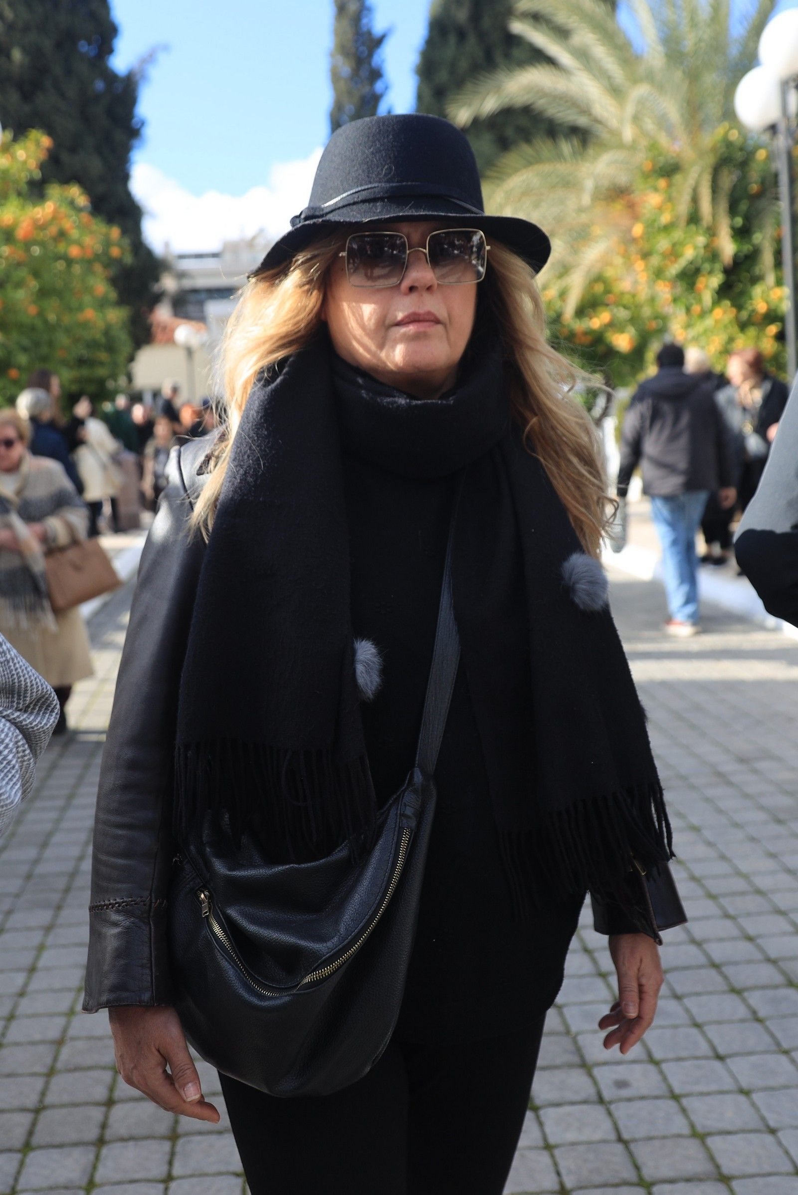 Η Ελένη Τσαλιγοπούλου στην κηδεία της Καίτης Γκρέυ