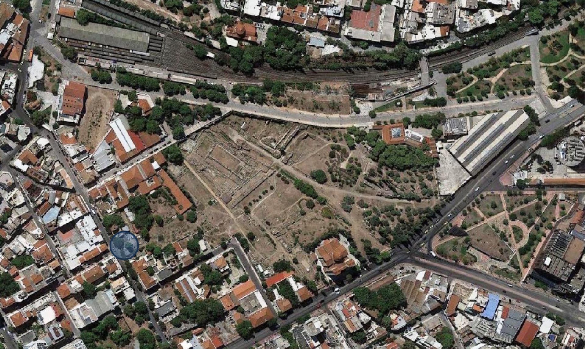 Άποψη εισόδου και νέας εξόδου στον αρχαιολογικό χώρο