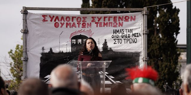 Από τη συγκέντρωση για τα Τέμπη