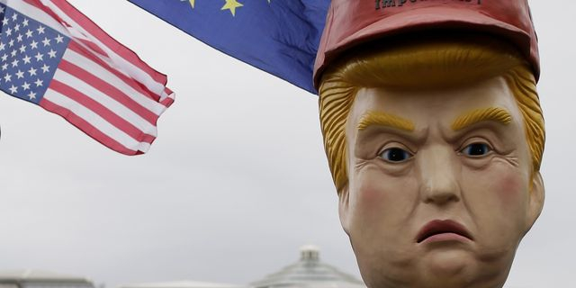 Στιγμιότυπο από διαμαρτυρία ενάντια στην πολιτική του Τραμπ, κατά την προηγούμενή του θητεία