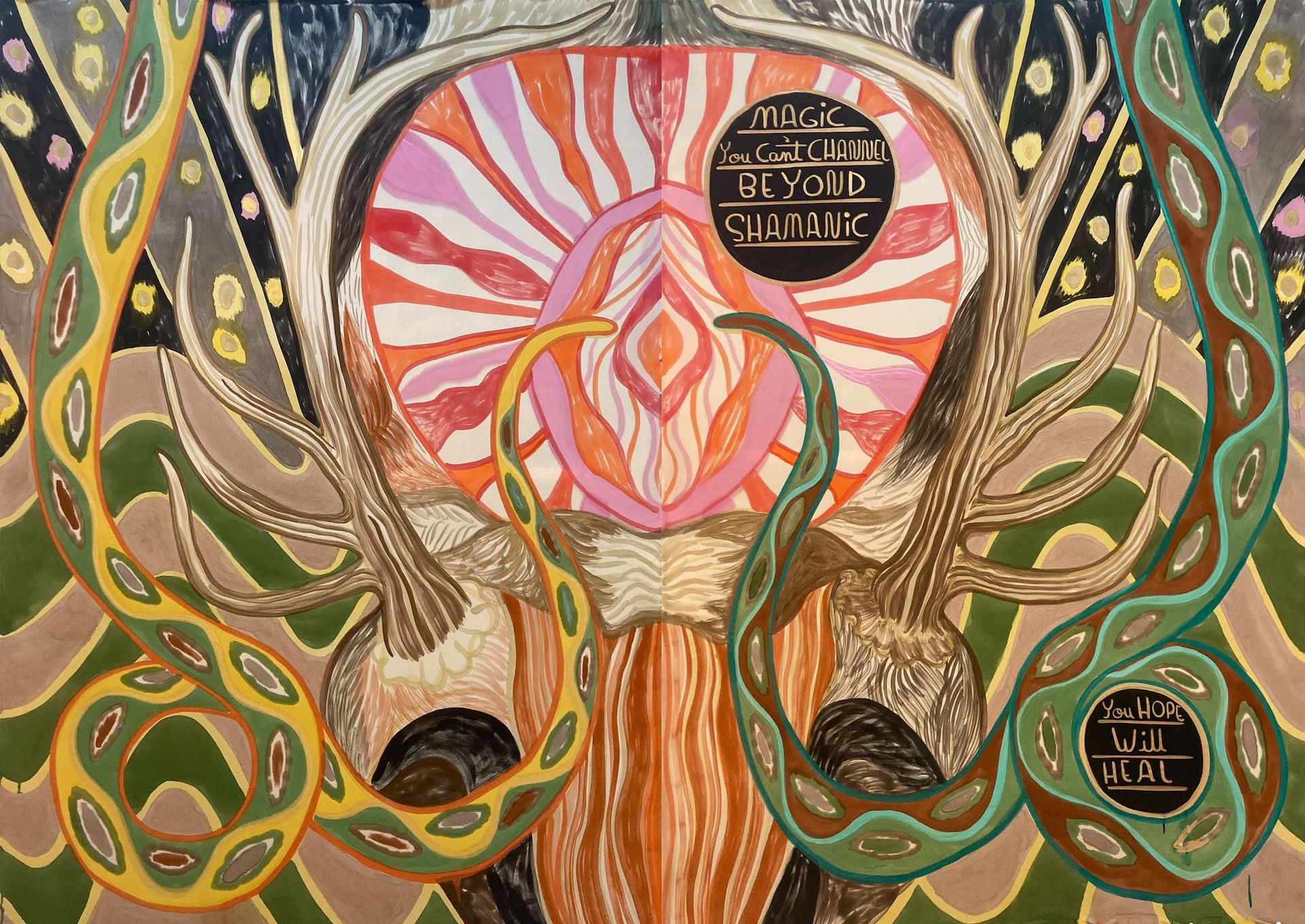 Emma Talbot, Human/Nature (λεπτομέρεια), 2025. Ευγενική παραχώρηση της καλλιτέχνιδος