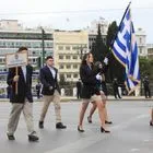 Παρέλαση μαθητών, σπουδαστών, προσκόπων και οδηγών μπροστά από το Μνημείο του Άγνωστου Στρατιώτη στην Αθήνα για την εθνική επέτειο της 25ης Μαρτίου στην Αθήνα, Δευτέρα 24 Μαρτίου 2025.