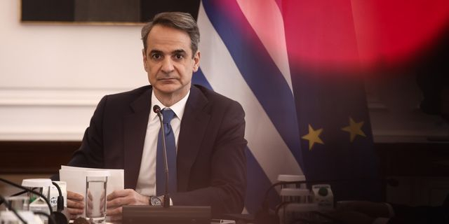Ο Κυριάκος Μητσοτάκης στο Μέγαρο Μαξίμου
