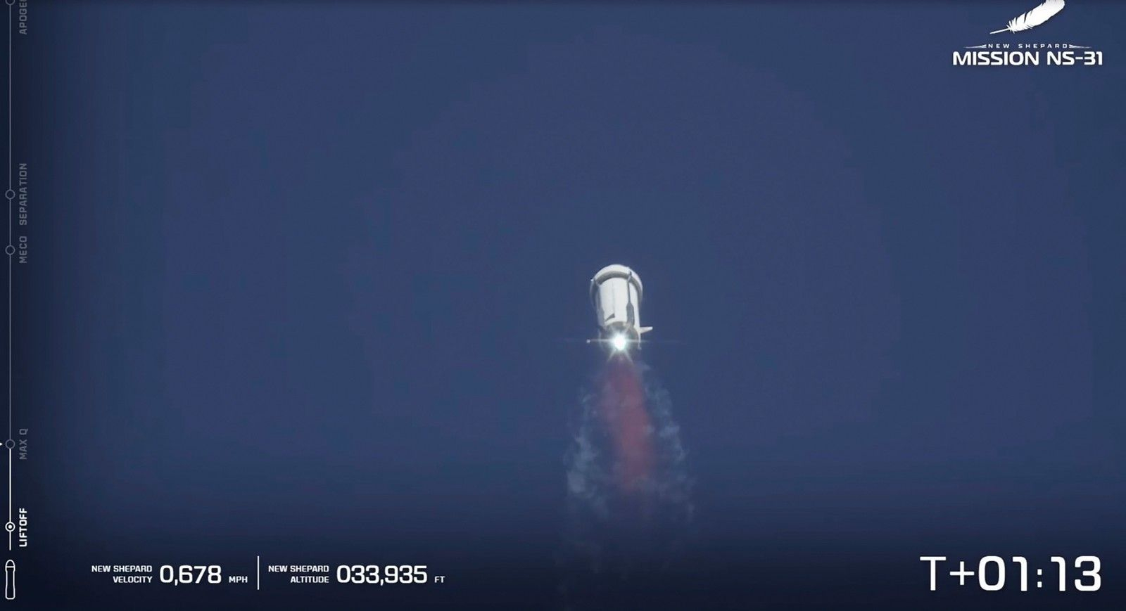 Ο πύραυλος πυραύλου New Shepard της Blue Origin