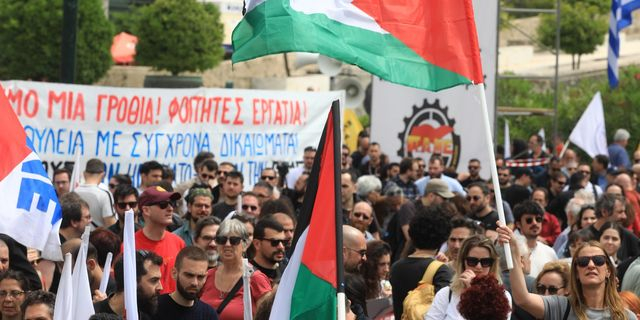 Απεργιακή συγκέντρωση για τον εορτασμό της εργατικής Πρωτομαγιάς από το ΠΑΜΕ