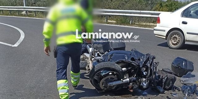 Tροχαίο στο ύψος του Μπράλου – Διαλύθηκε μηχανή μετά από σύγκρουση με ΙΧ
