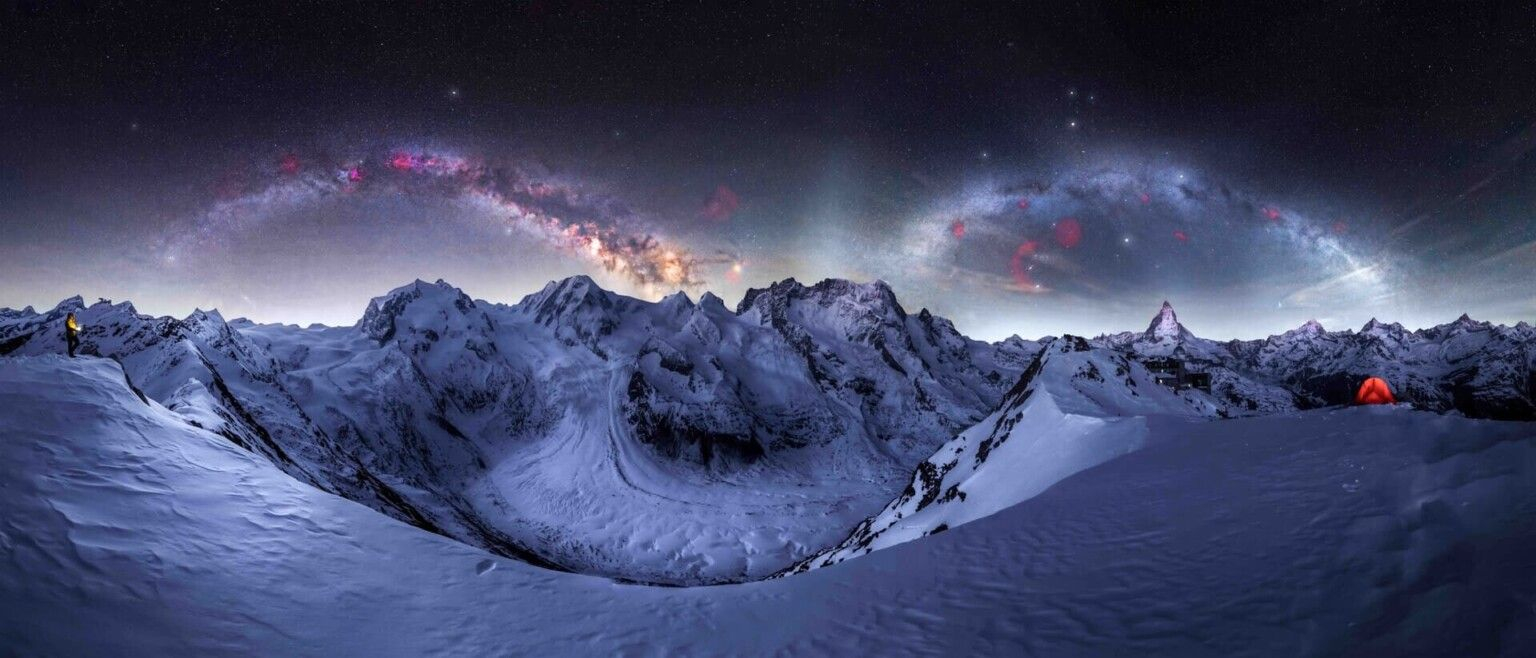 “Double Milky Way Arch Over Matterhorn” – Angel Fux