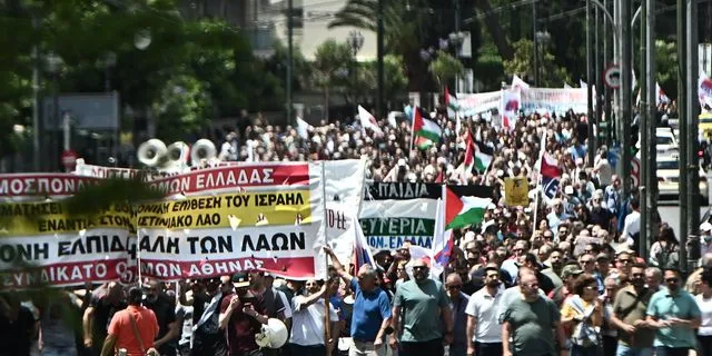Μαζική πορεία αλληλεγγύης στον παλαιστινιακό λαό στην Αθήνα