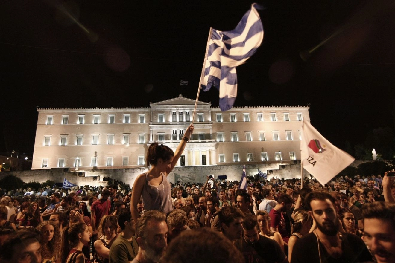 Πανηγυρισμοί για το αποτέλεσμα του δημοψηφίσματος(2015)