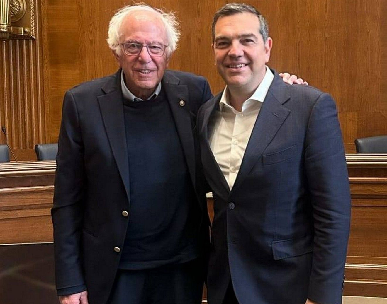 Ο Αλέξης Τσίπρας με τον Μπέρνι Σάντερς