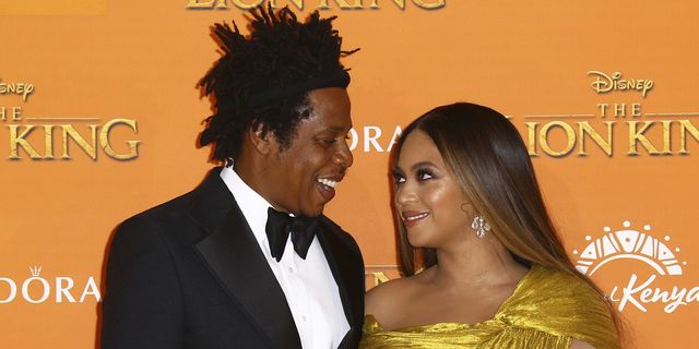 Ο Jay-Z και η Beyonce στην πρεμιέρα του "Lion King"
