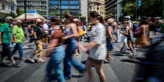 Στιγμιότυπo από το κέντρο της Αθήνας
