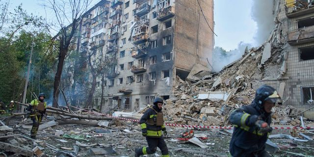 Βομβαρδισμένο κτήριο στην Ουκρανία