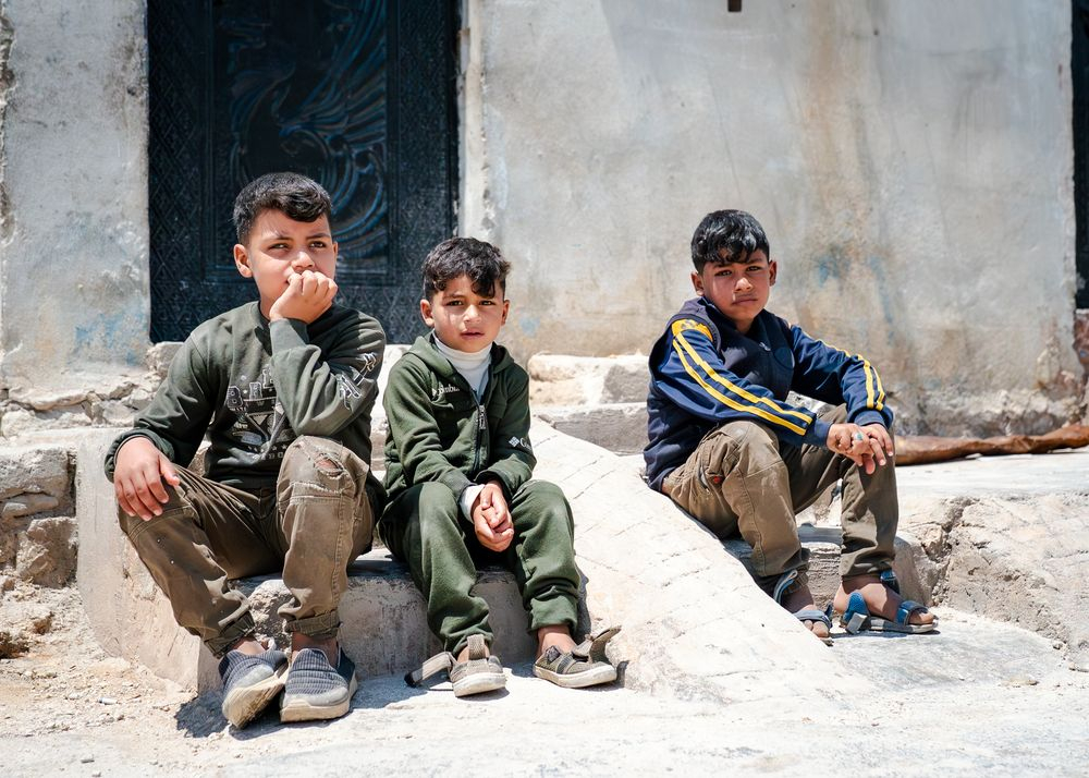 Η οικογένεια του Walid στον καταυλισμό που ζουν στην περιοχή του Idlib.