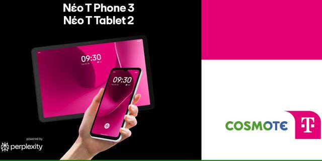 Η COSMOTE TELEKOM φέρνει για πρώτη φορά στην Ελλάδα τις ΑΙ συσκευές T Phone 3 και Τ Tablet 2