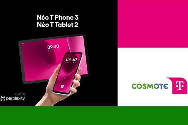 Η COSMOTE TELEKOM φέρνει για πρώτη φορά στην Ελλάδα τις ΑΙ συσκευές T Phone 3 και Τ Tablet 2