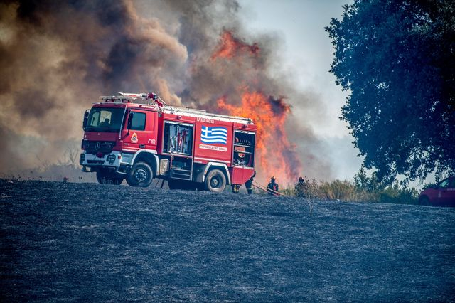 Πυρκαγιά σε χαμηλή βλάστηση στην περιοχή Μέλισσα Λεχαινών στην Ηλεία.