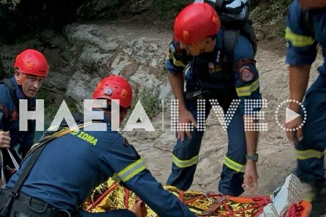Νέδα: Απεγκλωβίστηκε ο Γάλλος τουρίστας που είχε πέσει σε χαράδρα