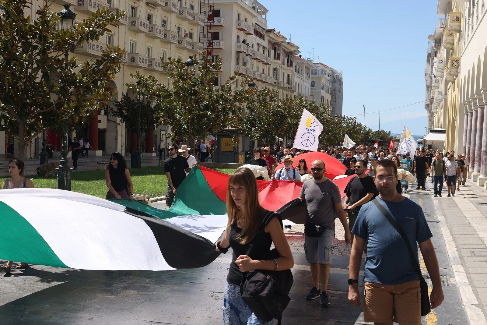 Συγκέντρωση αλληλεγγύης στον Παλαιστινιακό λαό στη Θεσσαλονίκη. Κυριακή 24 Αυγούστου 2025
