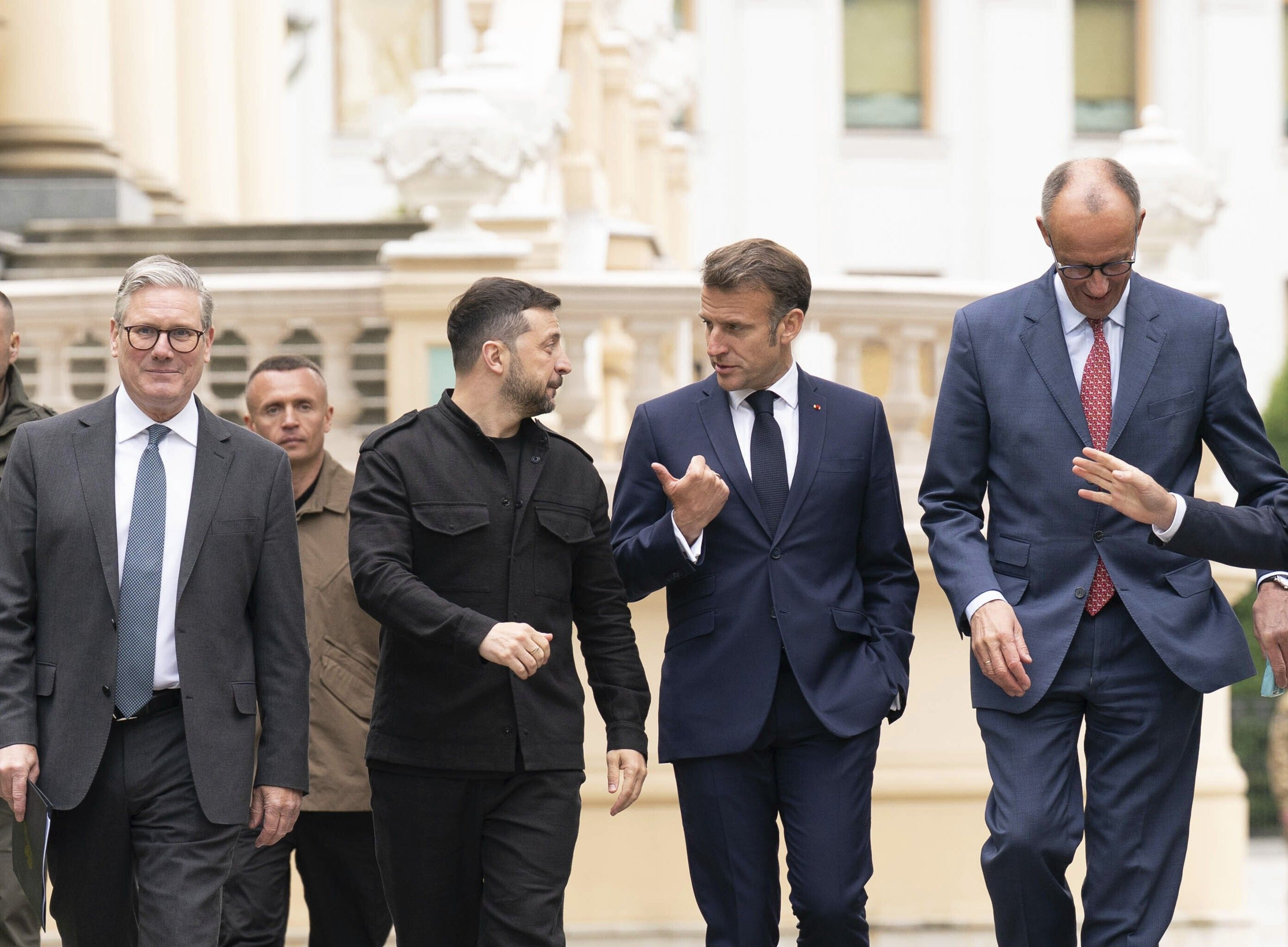 Κρις Στάρμερ, Βολοντίμιρ Ζελένσκι, Εμμανουέλ Μακρόν, Φρίντριχ Μερτς