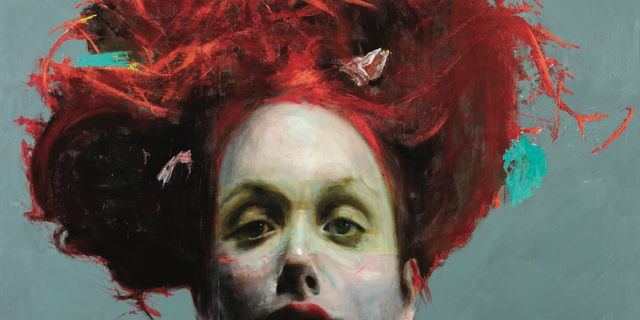 Technocoros art gallery, Savas Georgiadis, Osakazouki (Autumn girl 1), 2021, oil and acrylic on canvas, 150 x 200 cm