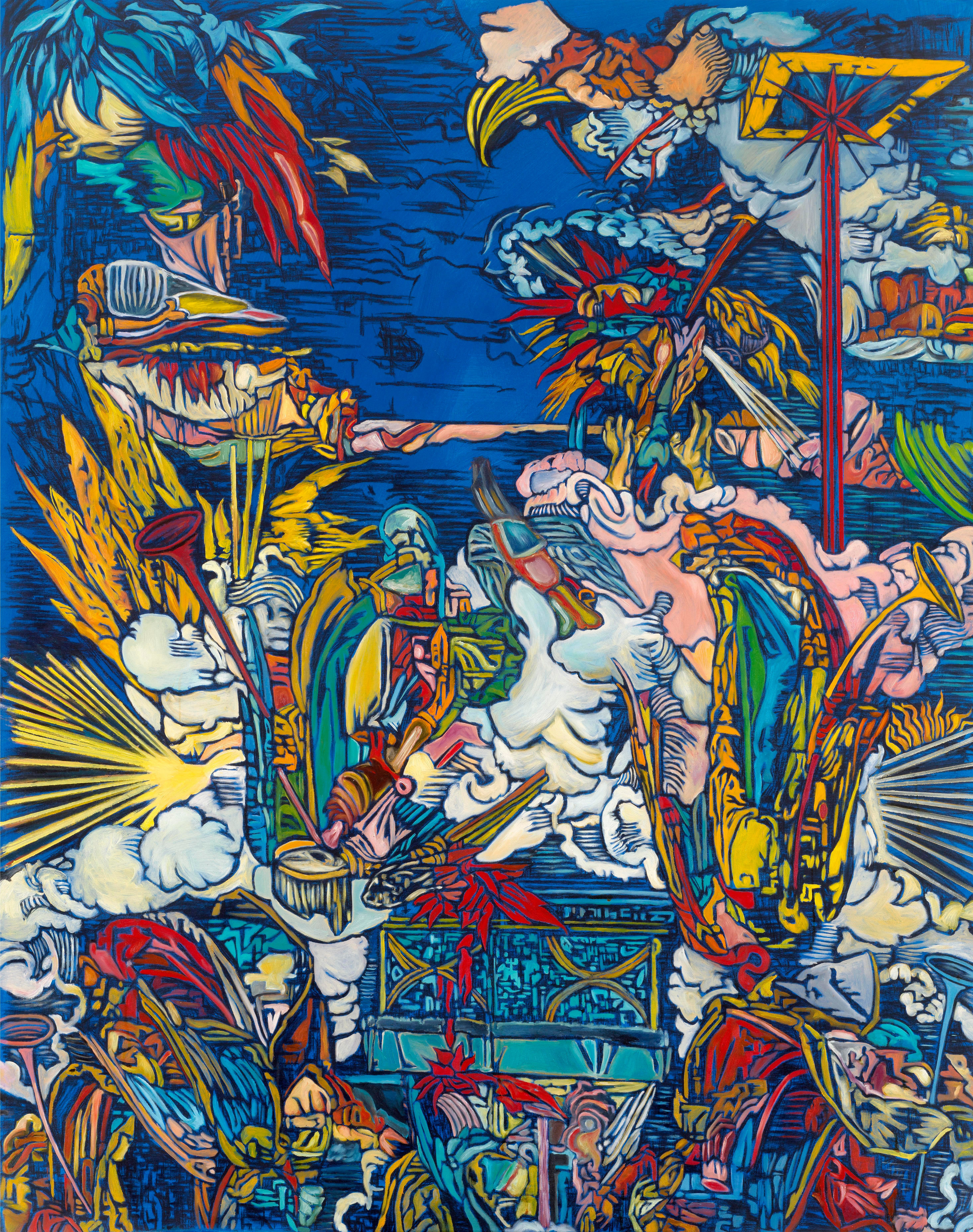 a.antonopoulou.art, Christos Athanassiadis, Apocalypsis I, 2022, oil and charcoal on canvas, 193 x 154 cm_by Studio Vaharidis