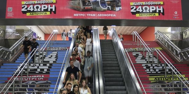 Στιγμιότυπου από την 24ωρη λειτουργία του Μετρό το Σάββατο 13 Σεπτεμβρίου