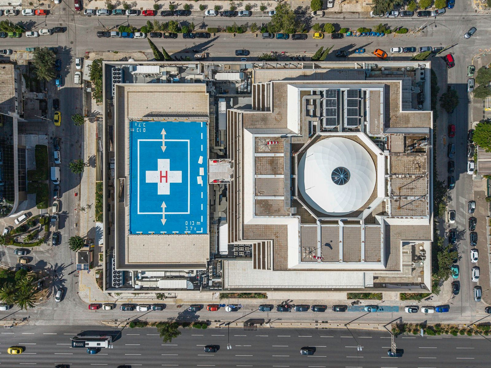 Αεροφωτογραφία του νέου και ενιαίου Ωνάσειου Νοσοκομείου.