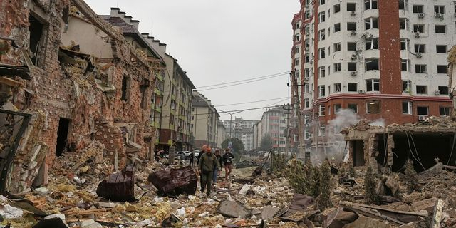 Κατεστραμμένα κτήρια στην Ουκρανία