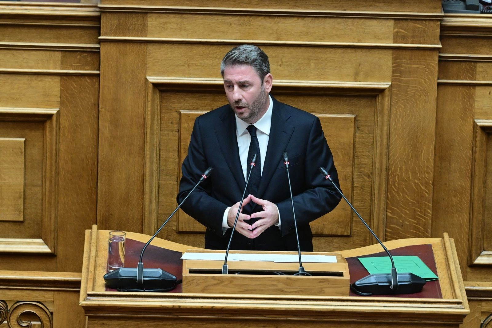 Ο Νίκος Ανδρουλάκης στο βήμα της Βουλής (φωτογραφία αρχείου)